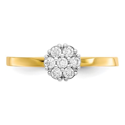 10K Yellow Gold CZ Cluster Promise Ring – view 6
