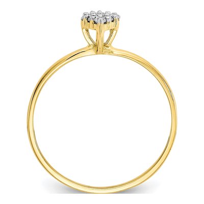 10K Yellow Gold CZ Cluster Promise Ring – view 3