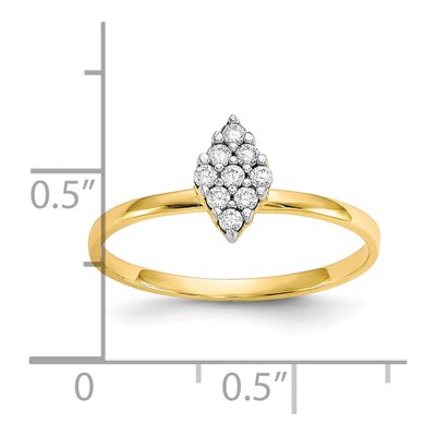 10K Yellow Gold CZ Cluster Promise Ring – view 4