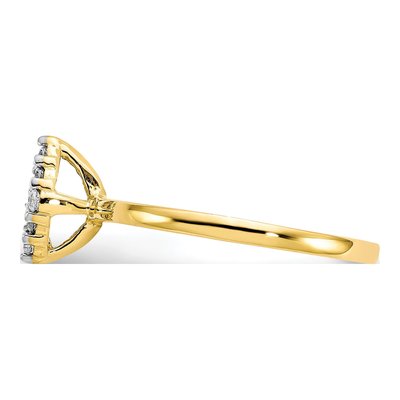 10K Yellow Gold CZ Cluster Promise Ring – view 5