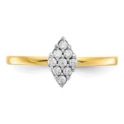10K Yellow Gold CZ Cluster Promise Ring – view 6