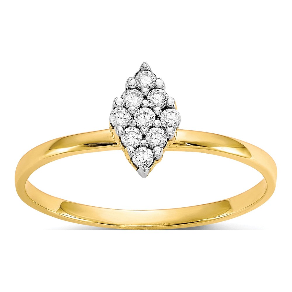 10K Yellow Gold CZ Cluster Promise Ring