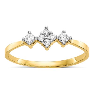 10K Yellow Gold CZ Fancy Ring