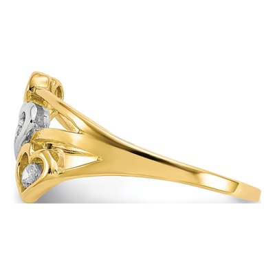 10K Yellow Gold CZ Triple Heart Ring – view 5