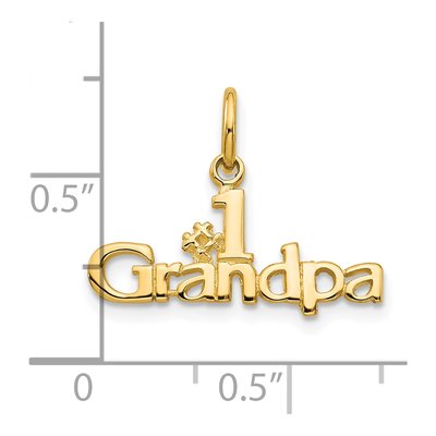 10K Yellow Gold Grandpa Number 1 Pendant – view 4