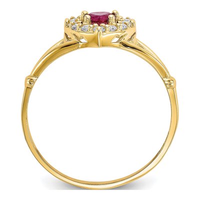 10K Yellow Gold CZ Heart Halo Ring – view 3