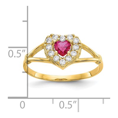 10K Yellow Gold CZ Heart Halo Ring – view 4