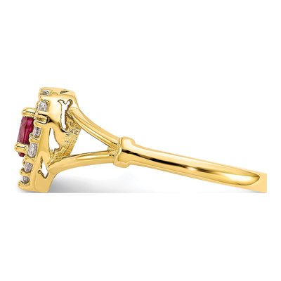 10K Yellow Gold CZ Heart Halo Ring – view 5