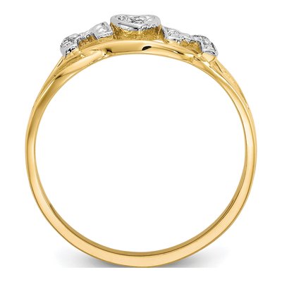 10K Yellow Gold CZ MOM Ring – view 3