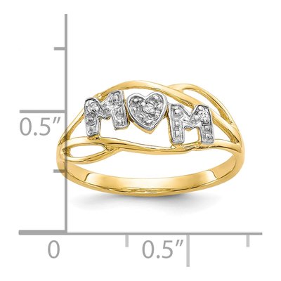 10K Yellow Gold CZ MOM Ring – view 4