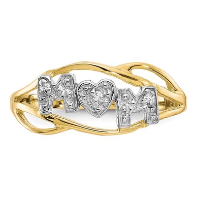 10K Yellow Gold CZ MOM Ring – view 6