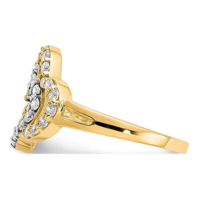 10K Yellow Gold Double Heart CZ Ring – view 5