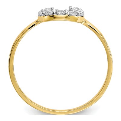 10K Yellow Gold CZ Horseshoe Ring – view 3