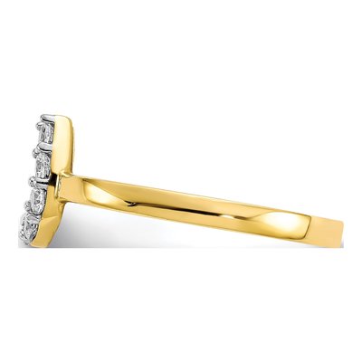 10K Yellow Gold CZ Horseshoe Ring – view 5
