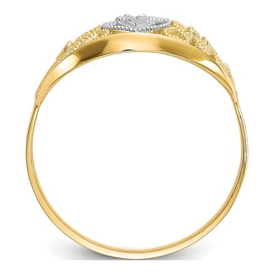 10K Yellow Gold Filigree Heart Ring – view 3