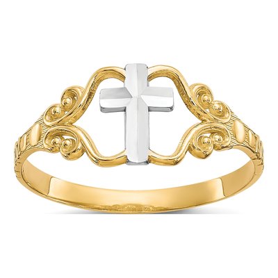 10K Yellow Gold Cross Ring