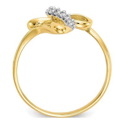 10K Yellow Gold CZ Cross Ring – view 3