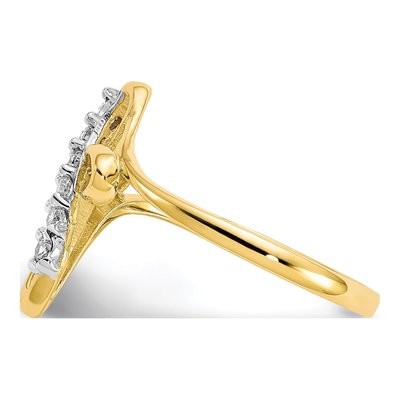 10K Yellow Gold CZ Cross Ring – view 5