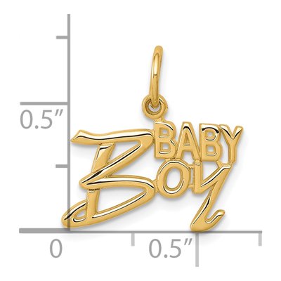 10K Yellow Gold Baby Boy Pendant – view 4