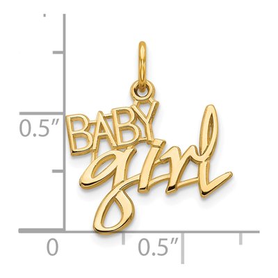 10K Yellow Gold Baby Girl Pendant – view 4