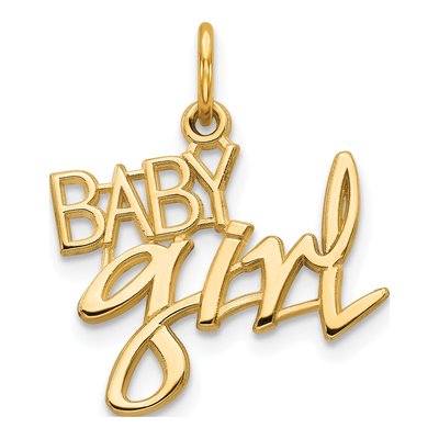 10K Yellow Gold Baby Girl Pendant
