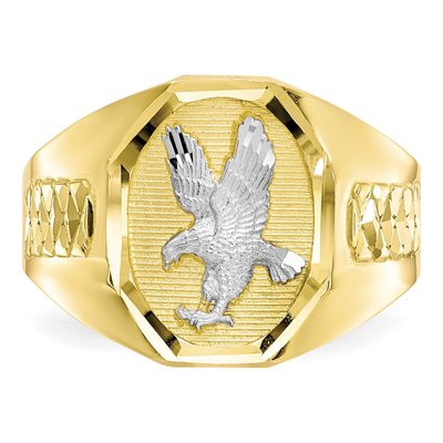 Men's 10K Yellow Gold Eagle Ring – view 6