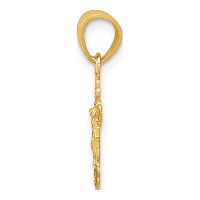10K Yellow Gold Tiny Crucifix Pendant – view 3