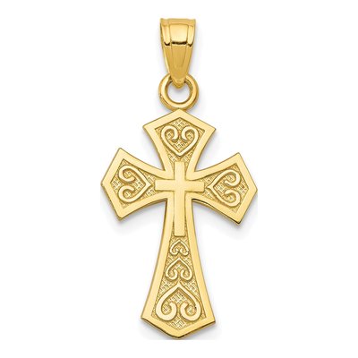 10K Yellow Gold Reversible Cross Pendant