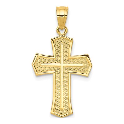 10K Yellow Gold Reversible Cross & Jesus Pendant – view 5