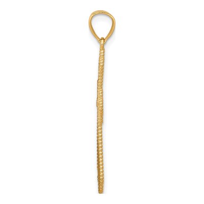 10K Yellow Gold Diamond-Cut Cross Pendant – view 3