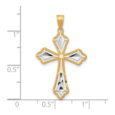 10K Yellow Gold Diamond-Cut Cross Pendant – view 5