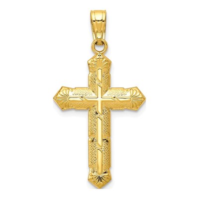 10K Yellow Gold Passion Cross Pendant