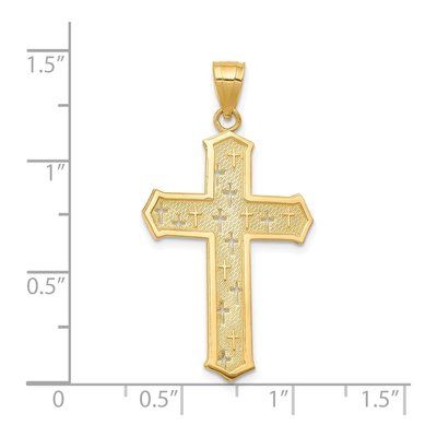 10K Yellow Gold Passion Cross Pendant – view 4