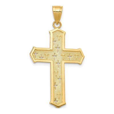 10K Yellow Gold Passion Cross Pendant