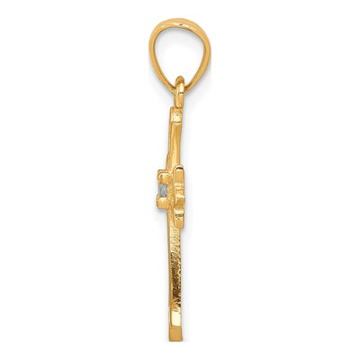 10K Yellow Gold CZ Cross Pendant – view 3
