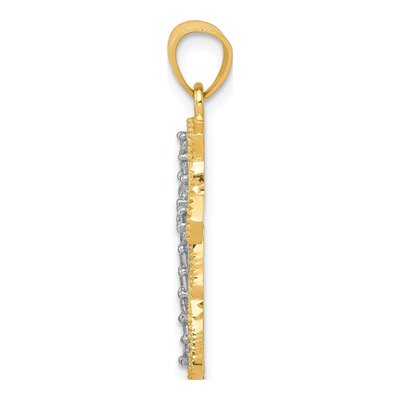 10K Yellow Gold CZ Cross Pendant – view 3