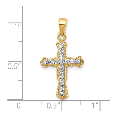 10K Yellow Gold CZ Cross Pendant – view 4