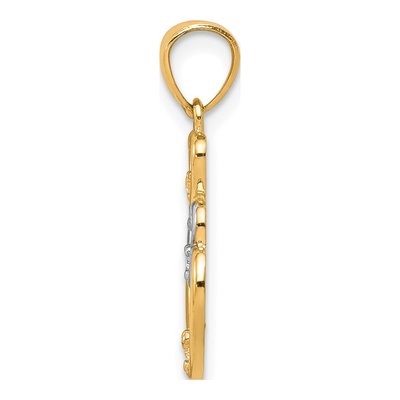 10K Yellow Gold CZ 3-Heart Pendant – view 3