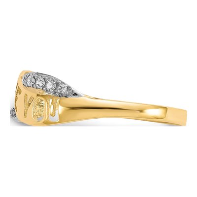 10K Yellow Gold CZ I LOVE YOU Ring – view 4