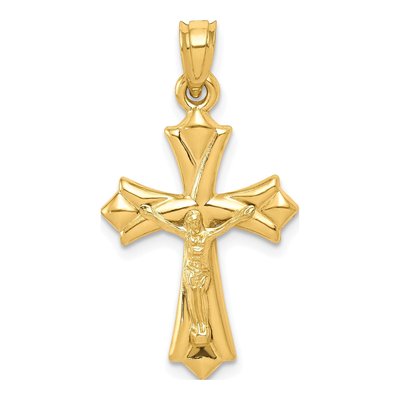 10K Yellow Gold Reversible Crucifix Pendant