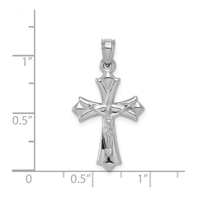 10K White Gold Reversible Crucifix Cross Pendant – view 4
