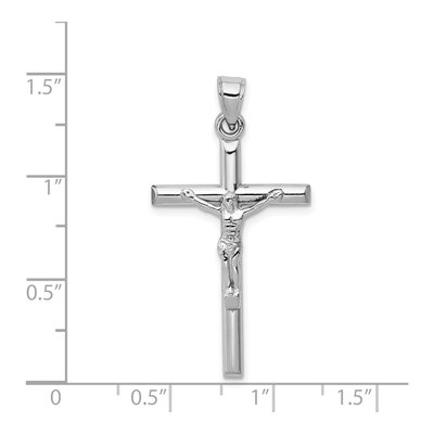 10K White Gold Crucifix Pendant – view 4