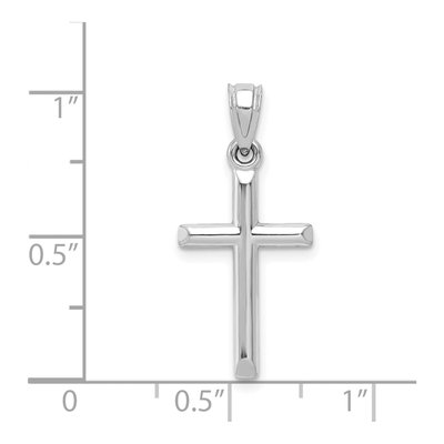 10K White Gold Hollow Cross Pendant – view 4
