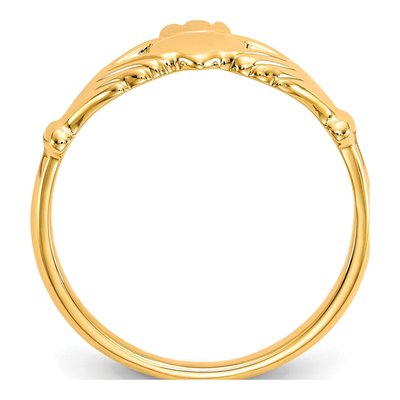 10K Yellow Gold Claddagh Ring – view 3