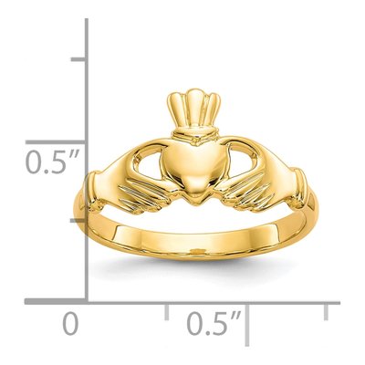 10K Yellow Gold Claddagh Ring – view 4