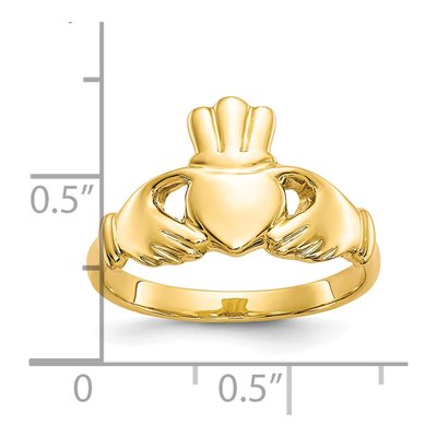 10K Yellow Gold Claddagh Ring – view 4