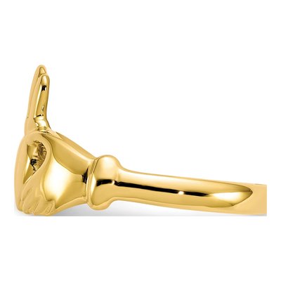 10K Yellow Gold Claddagh Ring – view 5