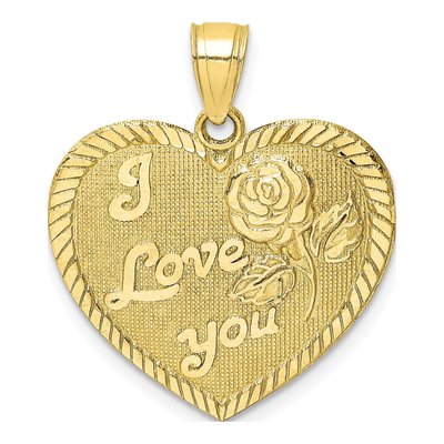 10K Yellow Gold I LOVE YOU Heart Charm