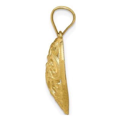 10K Yellow Gold Filigree Heart Pendant – view 3