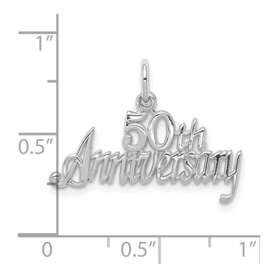 10K White Gold 50th Anniversary Pendant – view 3
